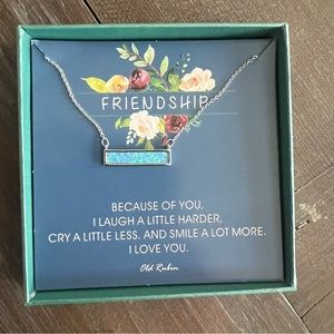 Old Rubin Friendship Necklace NEW teal silver